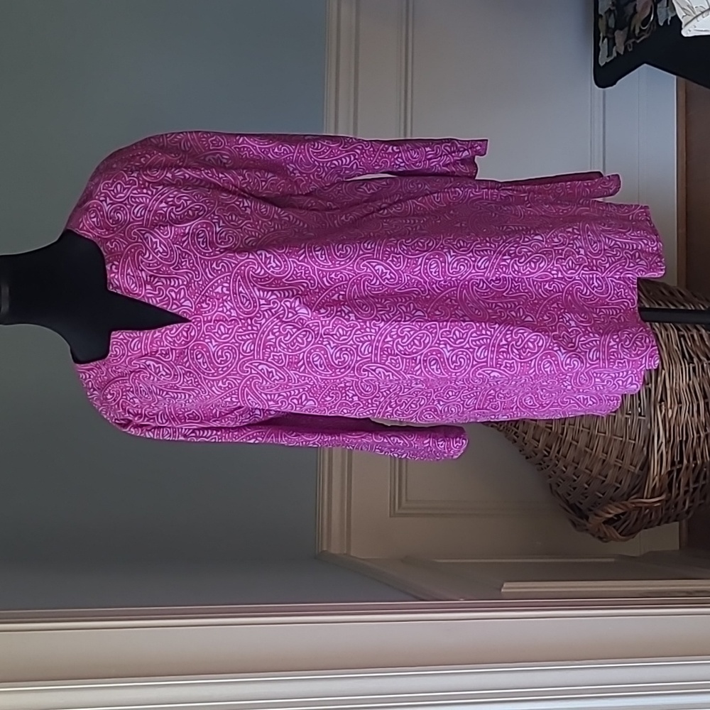 KikiSol 100% Cotton Pink Purple Beach Cover Up Tunic M